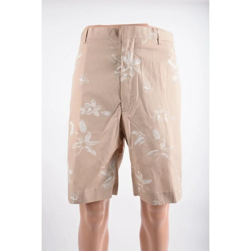 Ralph Lauren Purple Label Mens Shorts Chinos Sz 38 Tan White Floral Italy NWOT